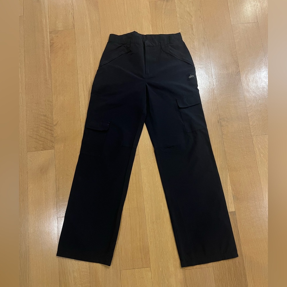 Alo Yoga Black Cargo Track Pants